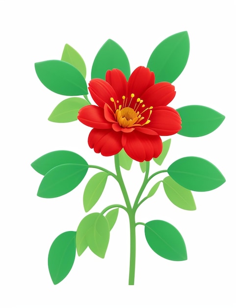 Small Red Flower Vector