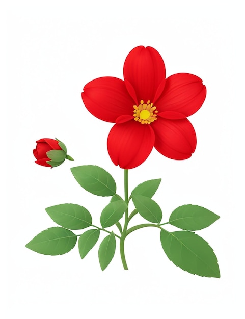 Premium AI Image | Small Red Flower Vector