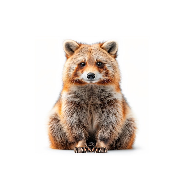 Small Red Fox Sitting on Top of White Floor Generative AI