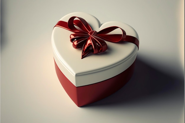 Small red heart-shaped gift box