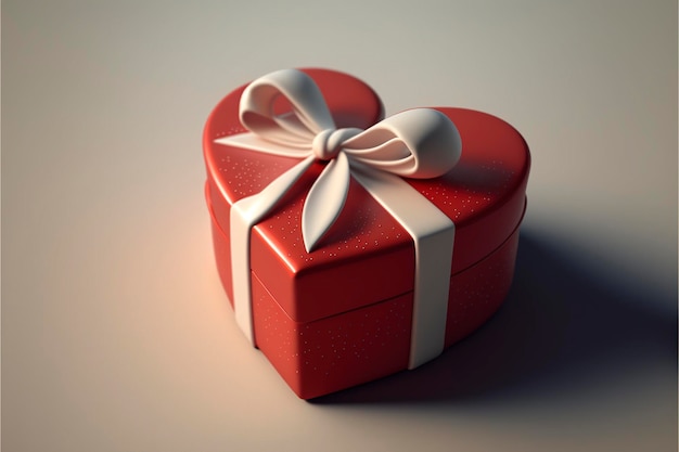 Маленькая красная подарочная коробка в форме сердца