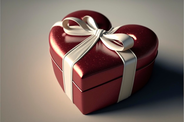 Small red heart-shaped gift box