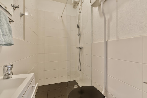 Small restroom in modern apartment