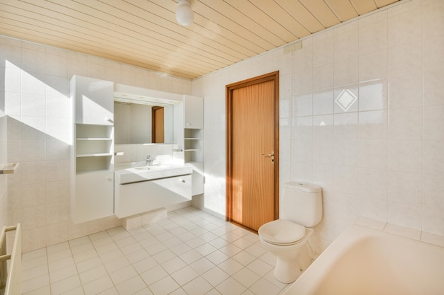 Small restroom in modern apartment