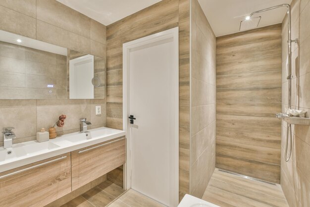 Small restroom in modern apartment