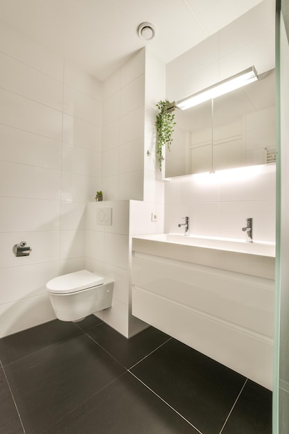 Small restroom in modern apartment