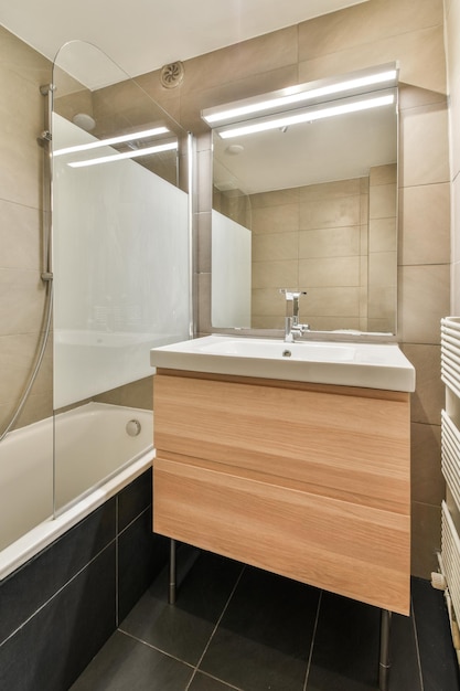 Small restroom in modern apartment