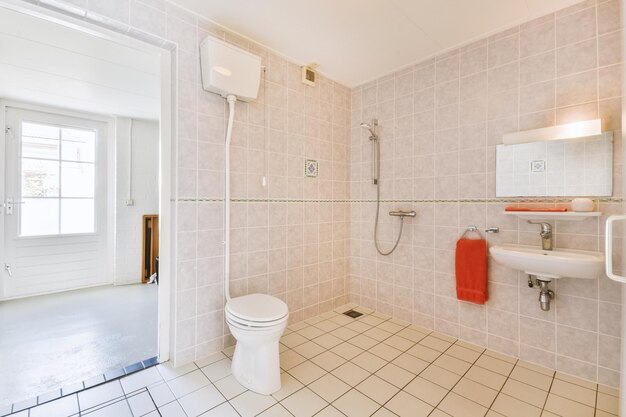 Small restroom in modern apartment