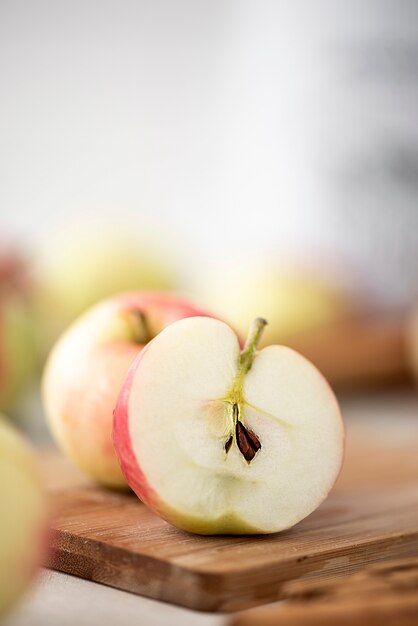 Small ripe apple cut in half