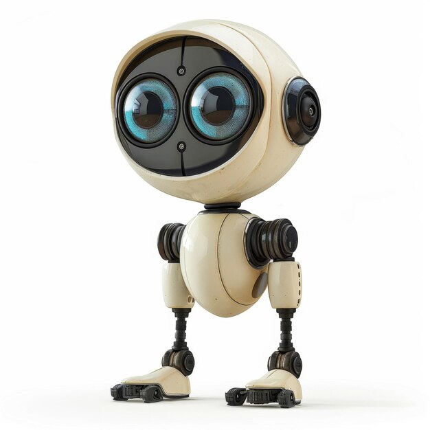 Photo a small robot with big eyes and legs