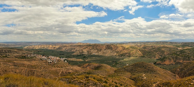 Small rural village with olive groves in the valley of the Rio Fardes