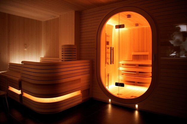 Small sauna in hotel room Generative AI