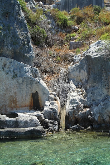 A small seaside town Antalya Flooded ancient Lycian city as a result of the earthquake city