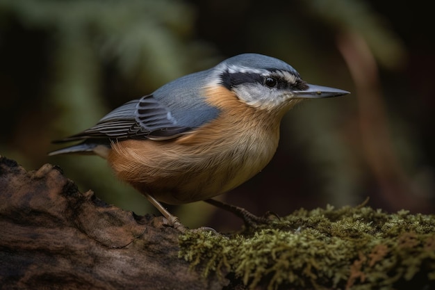 小さな鳴き鳥 Sitta europaea ユーラシアゴジュウカラ ウッドゴジュウカラ