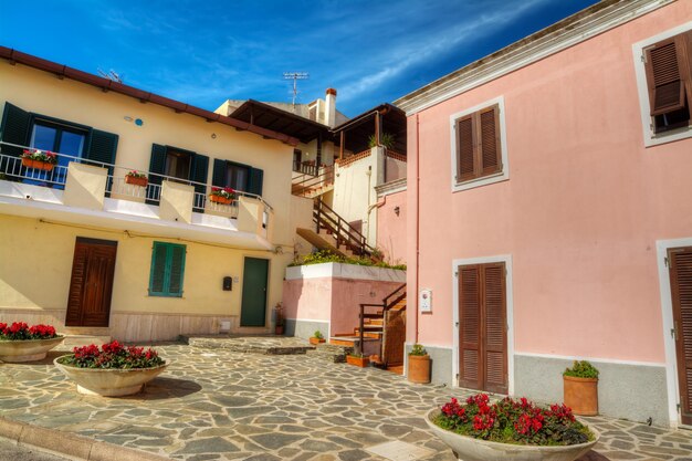 Small square in Sardinia Italy