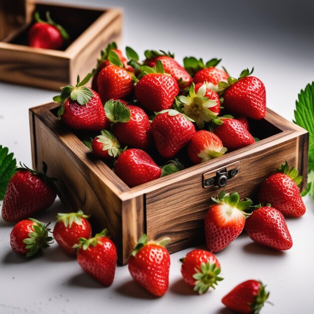 Small strawberry box with white background