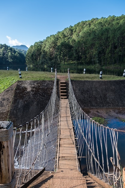 Photo small suspension bridge.