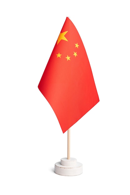 白色背景上的小桌子中华国旗