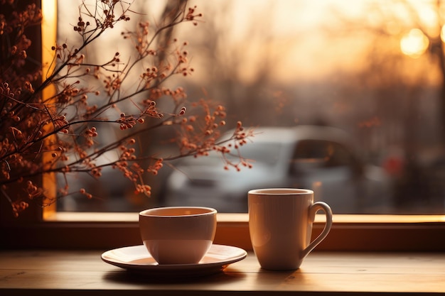 small table is cozy and warm professional photography