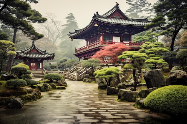 a small temple in the forest