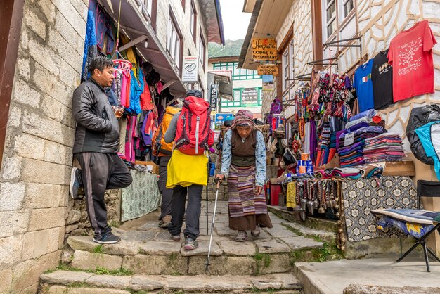  small town in Solukhumbu with shop for trekker come to trekking at Everest region Nepal