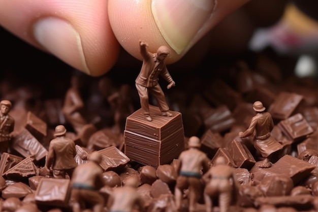 写真 チョコレートを作る小さなおもちゃのチョコレーター