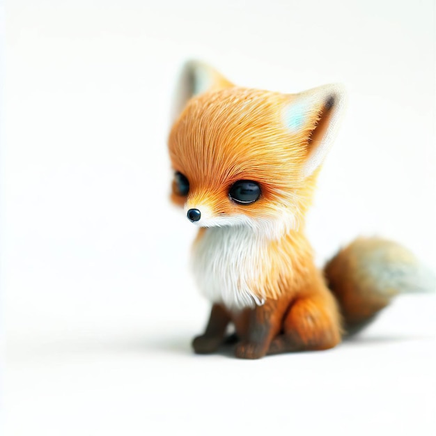 A small toy fox with a white background