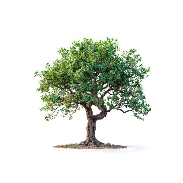 Small Tree With Green Leaves on White Background Generative AI