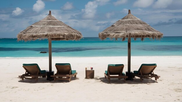 Small umbrellas for drinks in sand