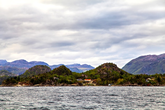 Small village on a hill on the coast