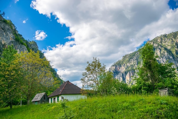 A small village is located in the mountains of Montenegro