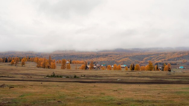 Small village under the mountain