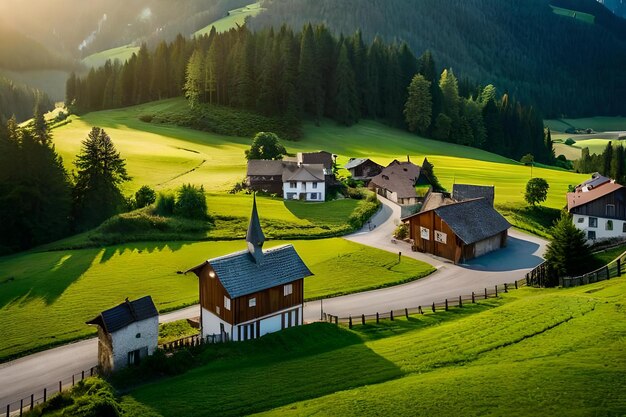 A small village in the mountains