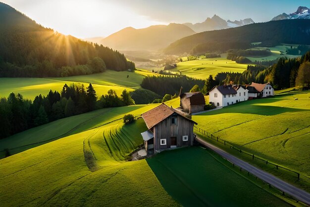 A small village in the mountains