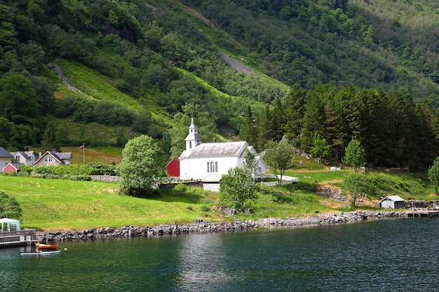 The small village on Sognefjord, Norway