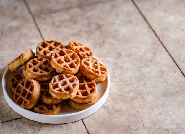 small waffles on a plate