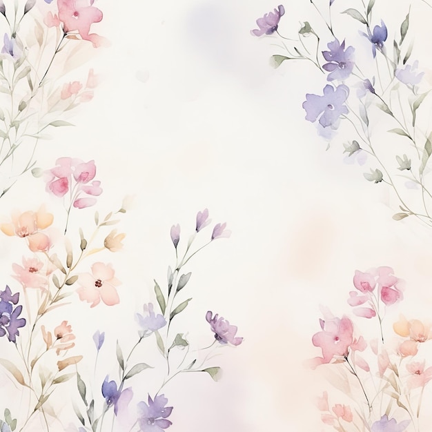 小さな水彩花のテクスチャ背景の柔らかい色のグラデーションの壁紙
