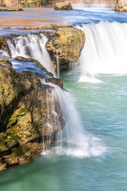 A small waterfall on a mountain river Manavgat waterfall in Turkey