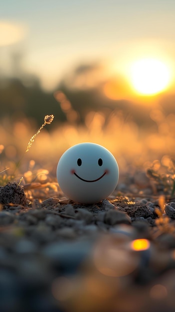 A small white ball sitting on the ground