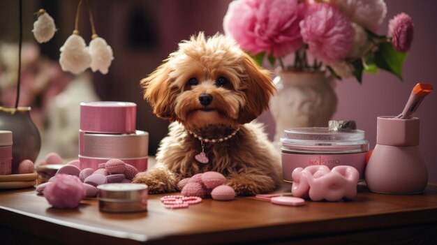 写真 小さな 白い 犬 が 木 の 丸太 の 上 に 横たわっ て いる