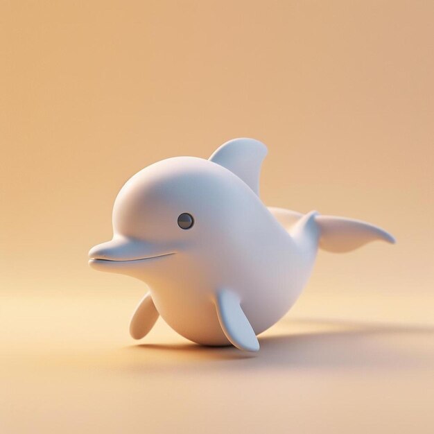 A small white dolphin sitting on top of a table