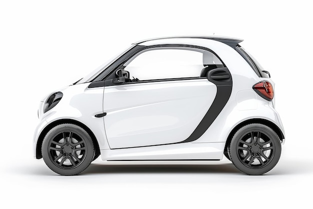 A small white electric car