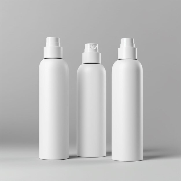 small white glass bottle with metal lid for cosmetic serum mocku