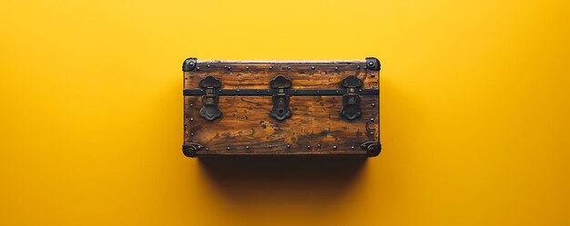 Photo a small wooden box from the collection of the original furniture