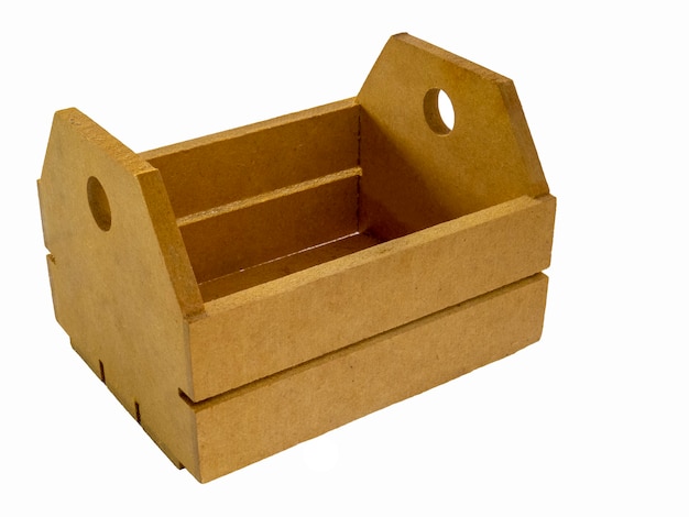 Small wooden crate with white background