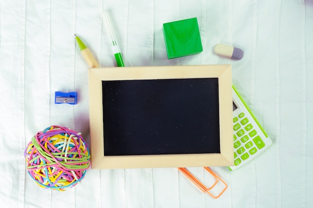 Small wooden framed blank blackboard for your design