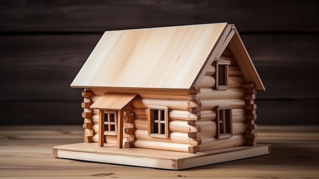 Photo small wooden house on table