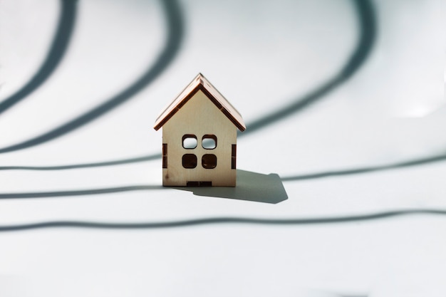 Small wooden house on white