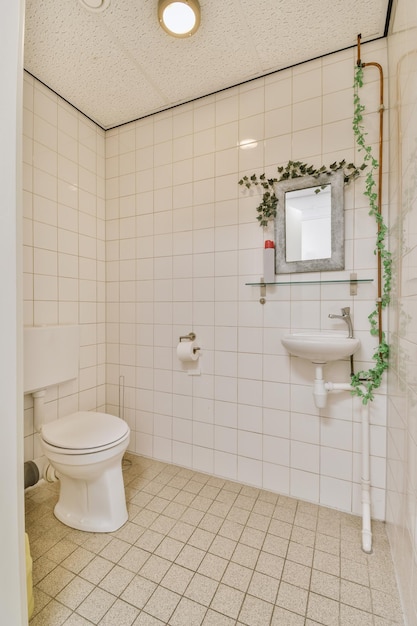 Smalle toiletruimte met minimalistisch design