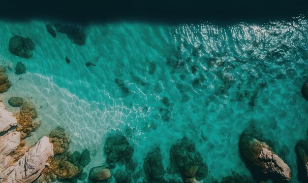 Smaragdkust van Sardinië Close-up van natuurlijke textuur in transparant turkoois zeewater